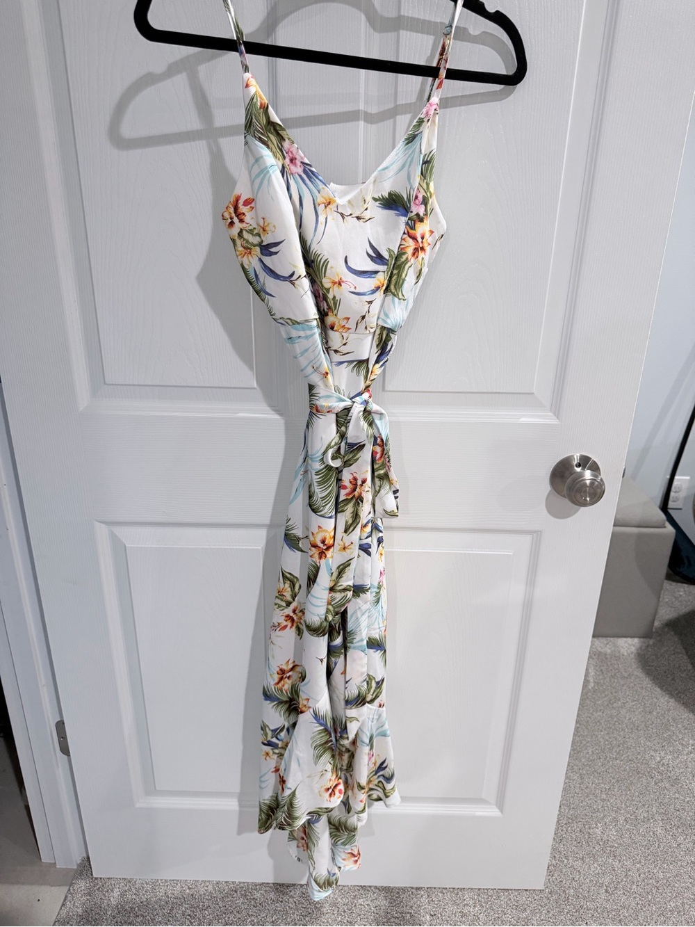 miami White Tropical Floral Maxi Dress
